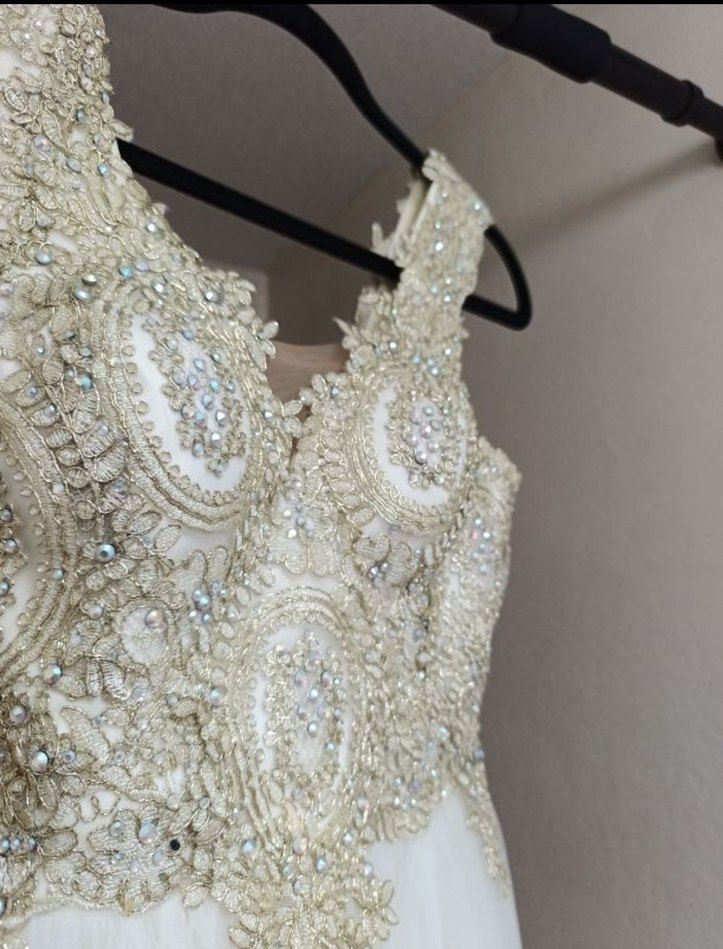 Dantel Detaylı Bohem Vintage Gelinlik - Görsel 3