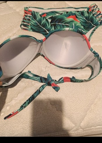 Yeşil Desenli Bohem Mini Bikini Takımı - Görsel 2