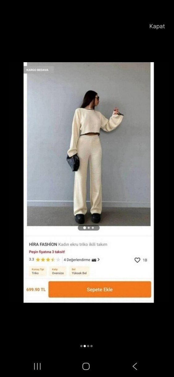 Gri Kenarlı Beyaz Uzun Kollu Triko Takım - Görsel 2