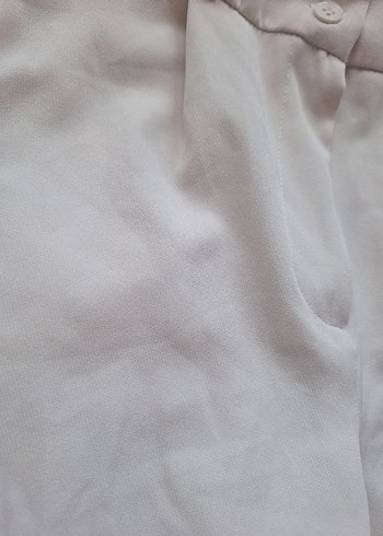 Krem rengi kumaş pantolon - Görsel 4