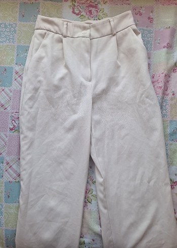 Krem rengi kumaş pantolon - Görsel 2