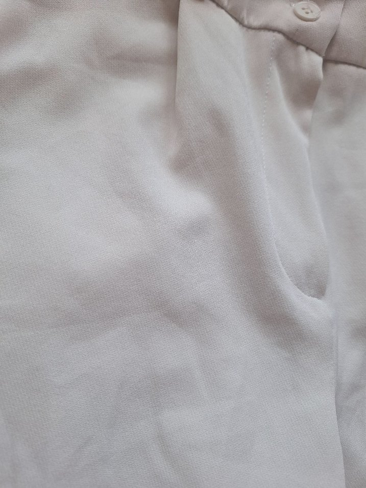 Krem rengi kumaş pantolon - Görsel 4