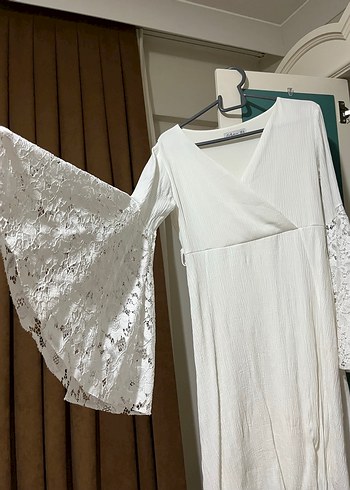 Beyaz Uzun Kollu Hemşirelik Sabahlığı - Görsel 2