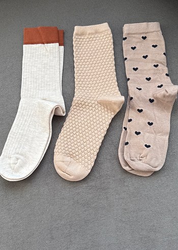 Pamuklu Bej Çorap Seti - Görsel 2
