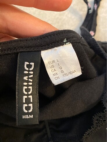 l Beden siyah Renk H&M gecelik