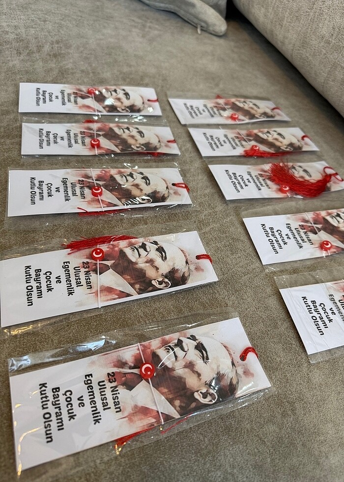 Kitap ayracı ve Türk bayrağı bilekliği - Görsel 2