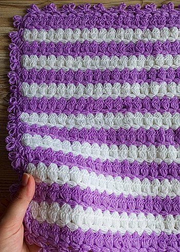 Mor ve Beyaz Çizgili Banyo Süngeri - Görsel 2