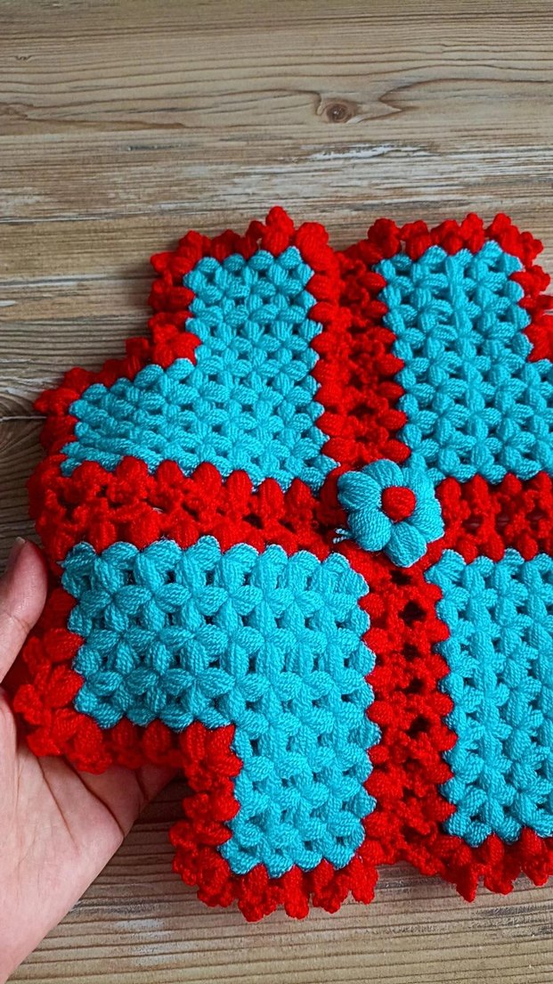 Renkli Örgü Banyo Süngeri - Görsel 2