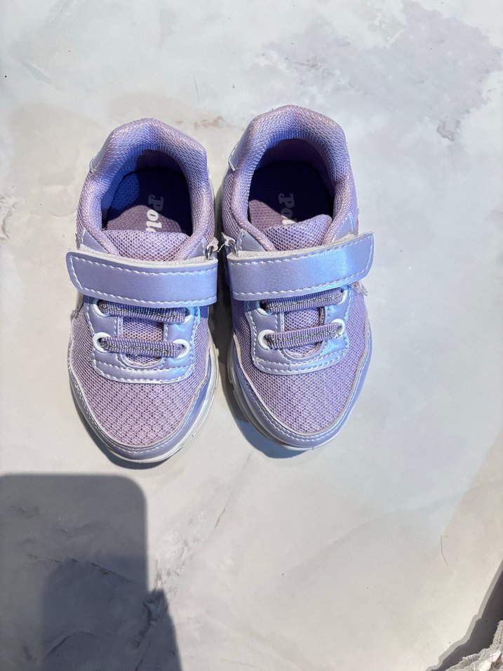 Kız Çocuk Mor Cırt Cırtlı Spor Ayakkabı - Görsel 3