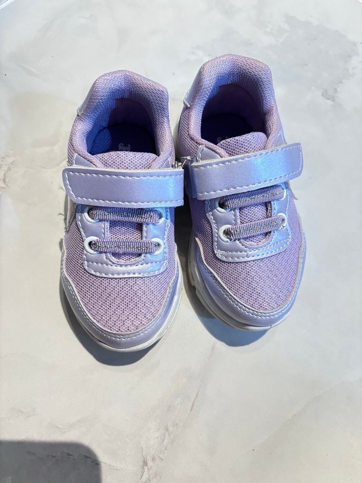 Kız Çocuk Mor Cırt Cırtlı Spor Ayakkabı - Görsel 2