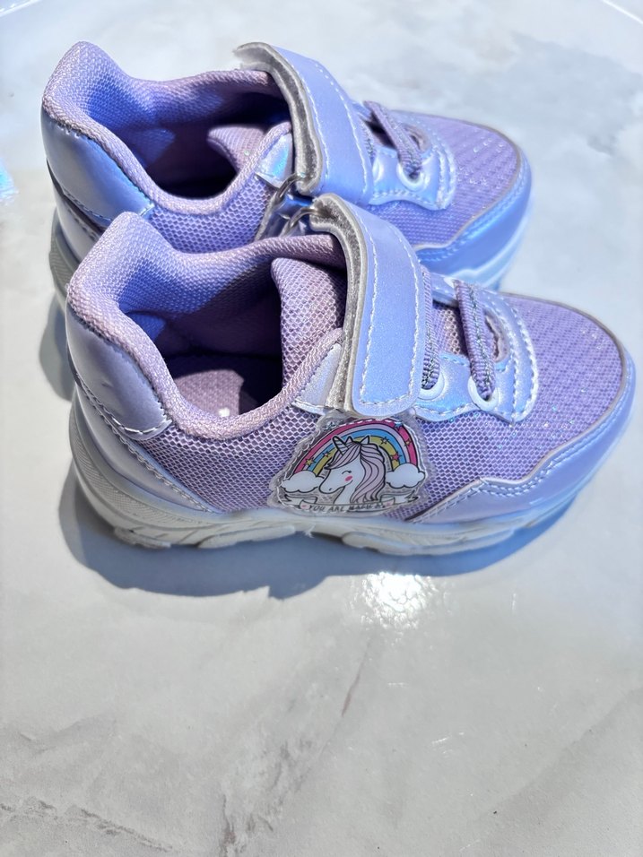 Kız Çocuk Mor Cırt Cırtlı Spor Ayakkabı - Görsel 4