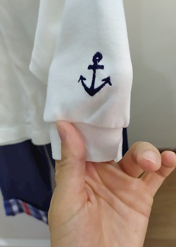 Erkek Bebek Kapüşonlu Yelekli 3'lü Takım - Görsel 5