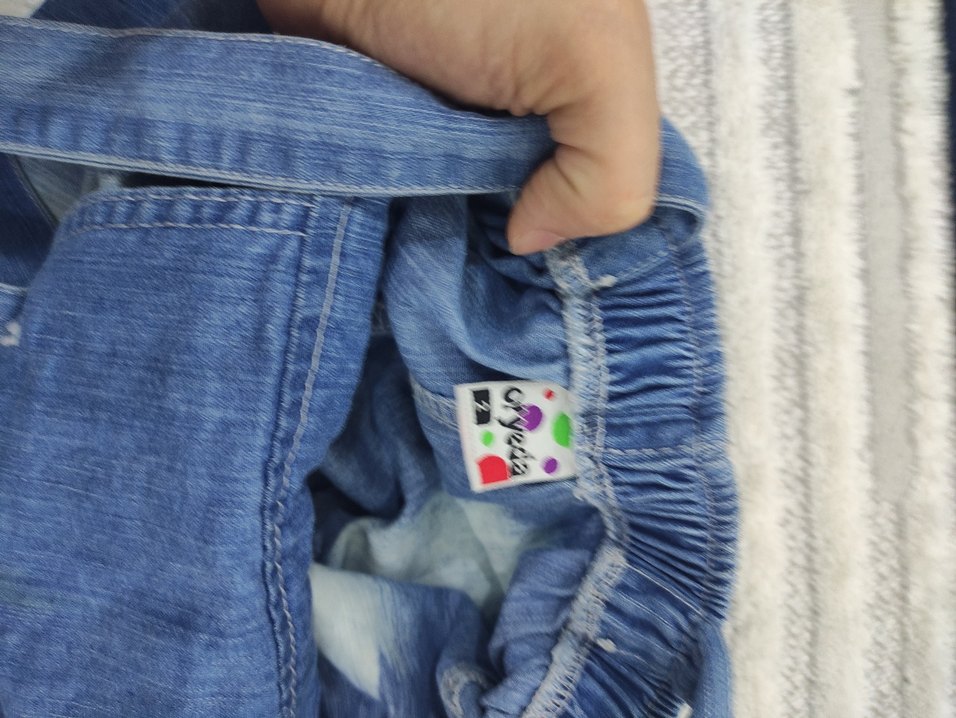 Nakışlı Kız Çocuk Kot Salopet - Görsel 3