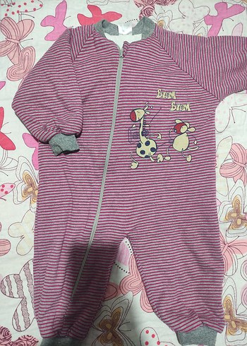 Fermuarlı Zebra Desenli Bebek Tulumu - Görsel 2