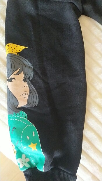 8 Yaş Beden siyah Renk Kız Çocuk Sweatshirt