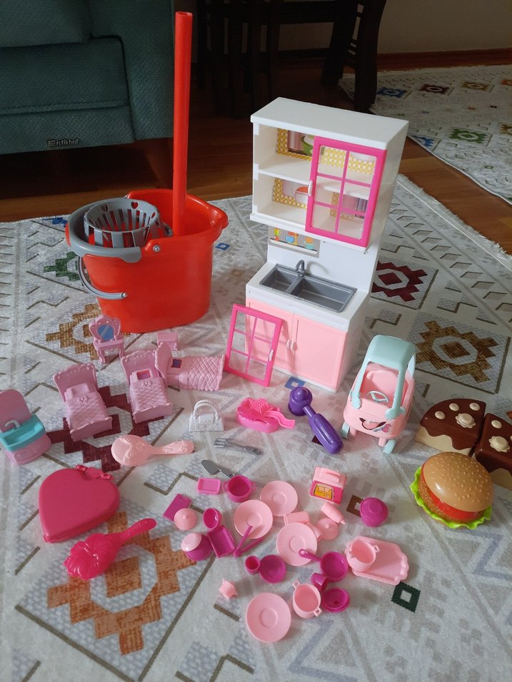 Pembe Mini Mutfak ve Yemek Seti Oyuncakları - Görsel 2