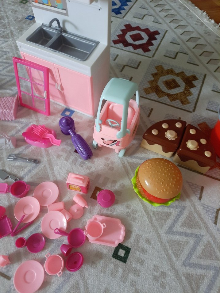 Pembe Mini Mutfak ve Yemek Seti Oyuncakları - Görsel 3