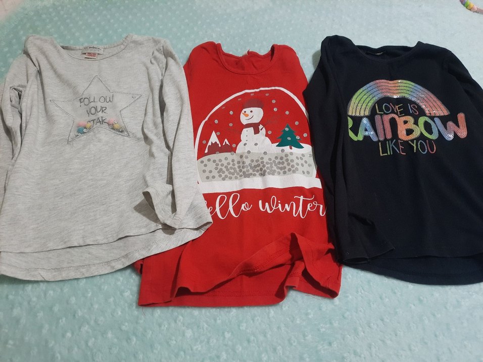 Renkli Baskılı Uzun Kollu Kız Tişörtü 8.9yaş - Görsel 2