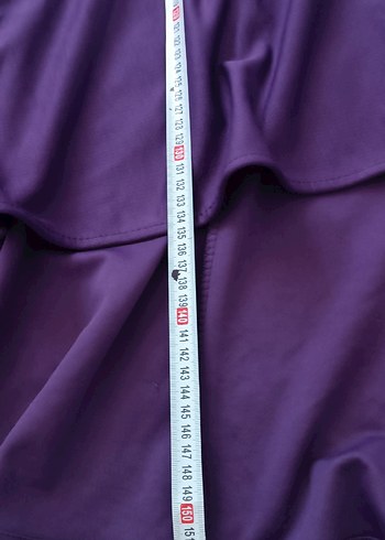 Uzun Kollu Mor Pilili Kadın Elbise - Görsel 6