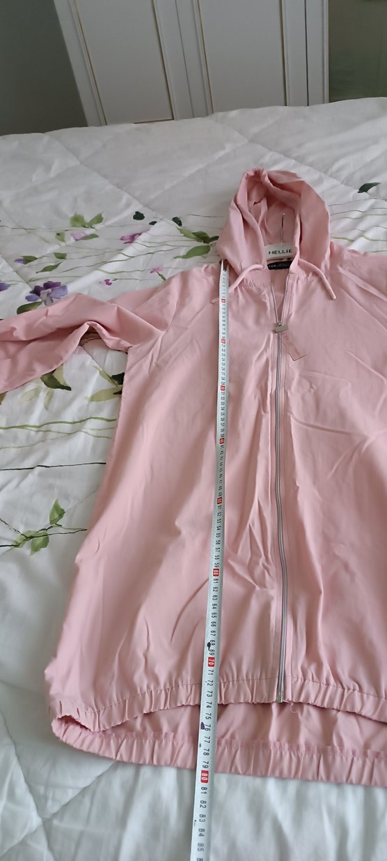 Pembe Midi Kadın Yağmurluk Kapüşonlu Fermuarlı - Görsel 5