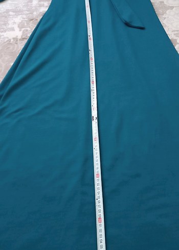 Uzun Kollu Drapeli Mavi Kadın Elbise - Görsel 7