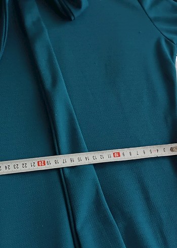 Uzun Kollu Drapeli Mavi Kadın Elbise - Görsel 5