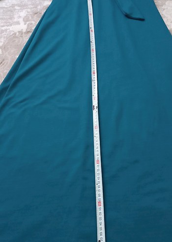 Uzun Kollu Drapeli Mavi Kadın Elbise - Görsel 8