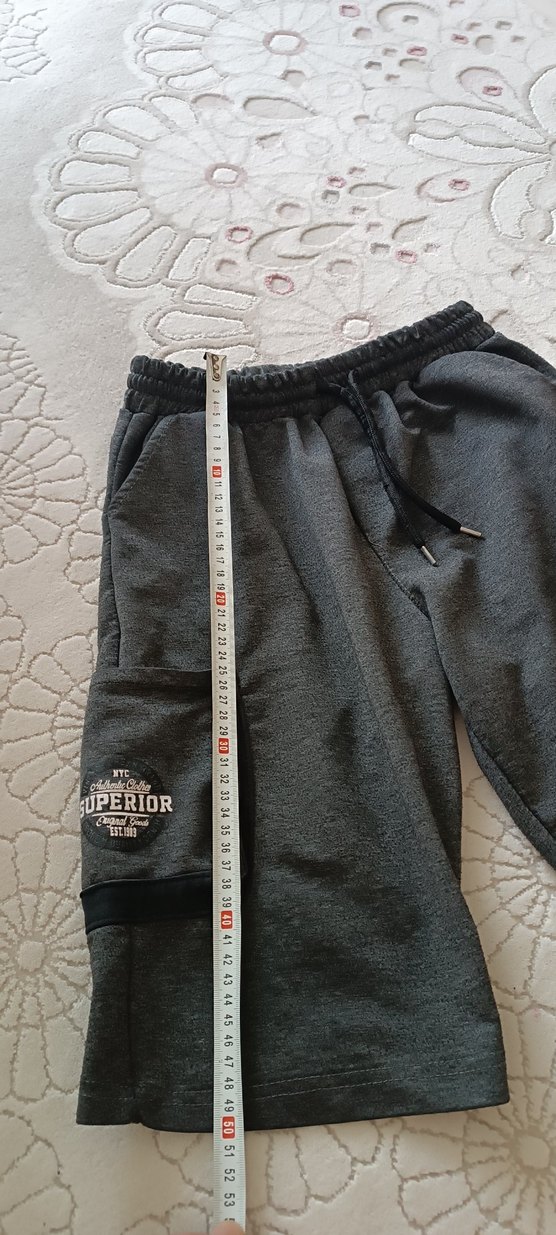 Gri Erkek Çocuk Bol Kesim Kargo Şort - Görsel 2