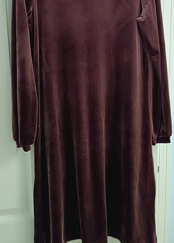 Bordo Kadın Uzun Kollu Salaş elbise tunik - Görsel 2