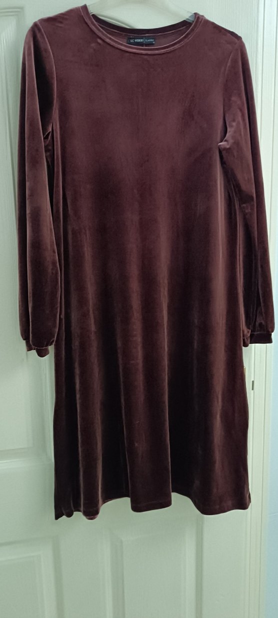 Bordo Kadın Uzun Kollu Salaş elbise tunik - Görsel 2