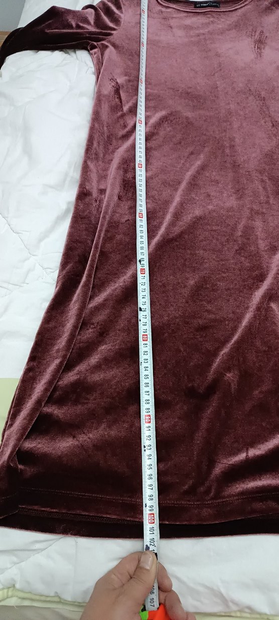 Bordo Kadın Uzun Kollu Salaş elbise tunik - Görsel 4