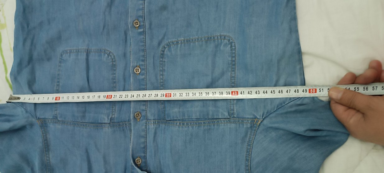 Düğmeli Uzun Kadın Kot Ceket ipek kot - Görsel 3