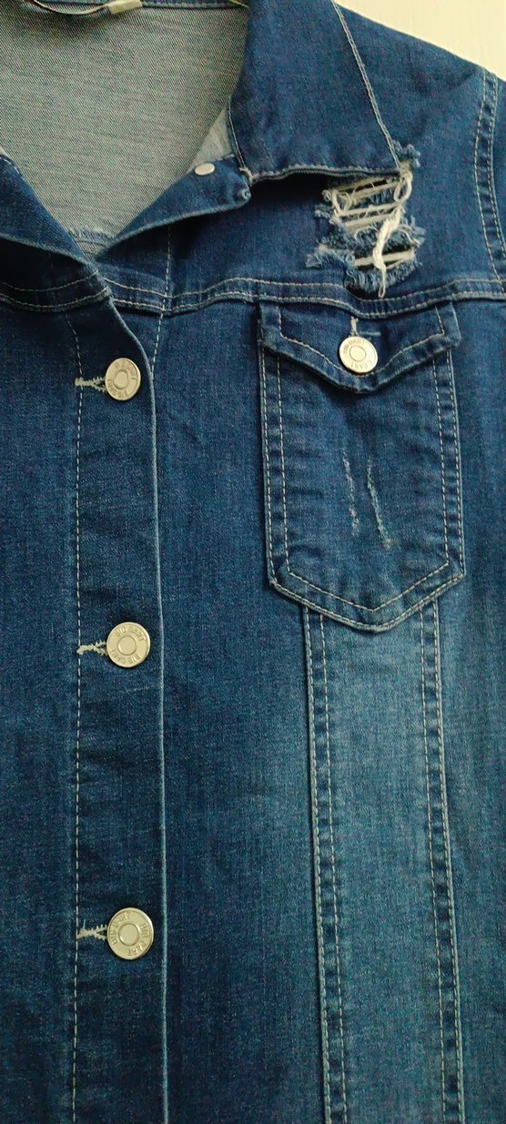 Kadın Lacivert Uzun Denim Ceket kot - Görsel 4