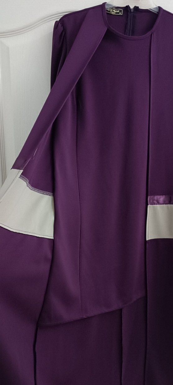 Mor Drapeli Uzun Kadın Elbise - Görsel 4