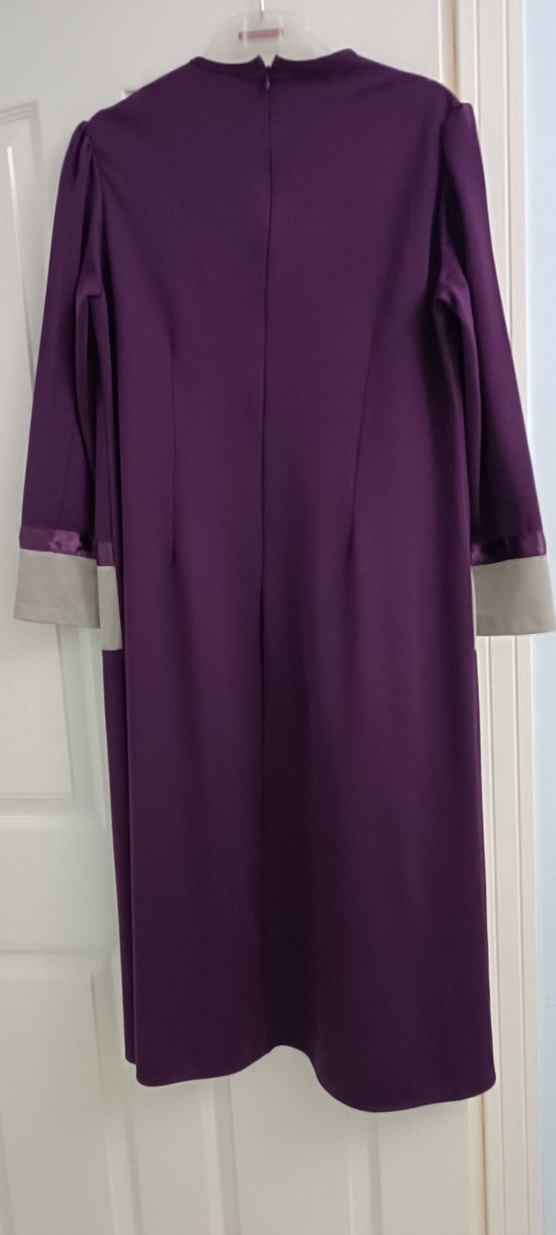 Mor Drapeli Uzun Kadın Elbise - Görsel 2