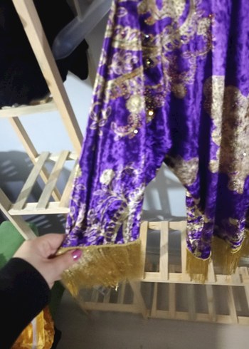 Mor Bohem Uzun Kadın gömlek - Görsel 2