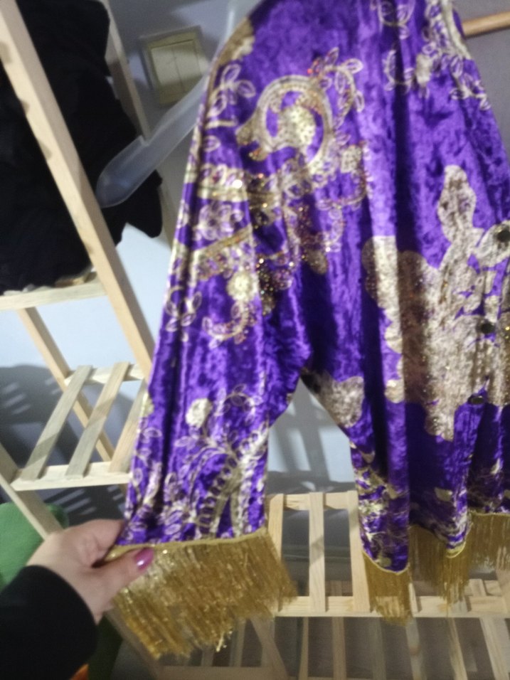 Mor Bohem Uzun Kadın gömlek - Görsel 3