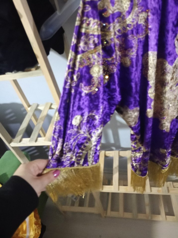 Mor Bohem Uzun Kadın gömlek - Görsel 2