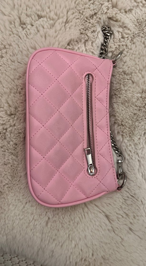 Pembe Kareli Kadın Omuz Çantası - Görsel 3