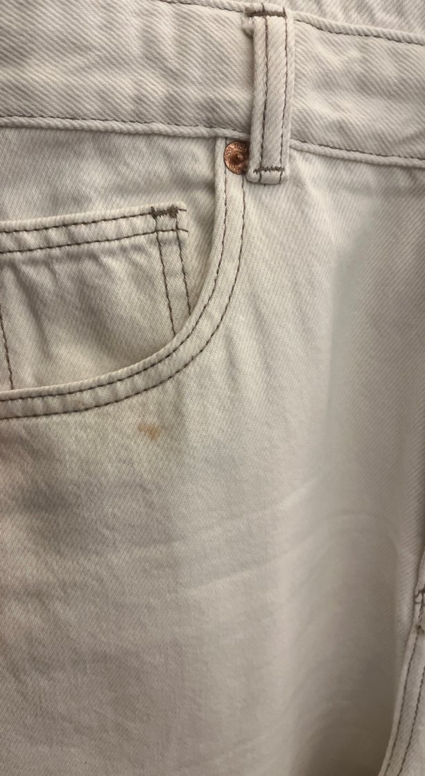 Beyaz Kadın Denim Tulum - Görsel 5