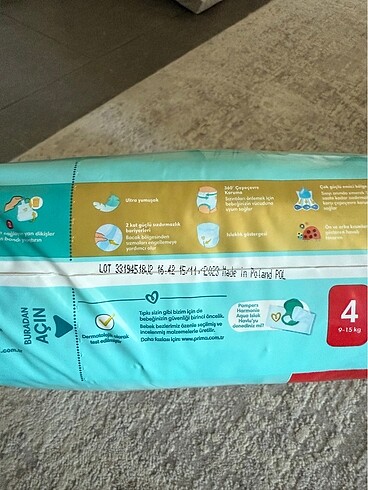 4 Beden: 7-18 kg Beden Külot Bez