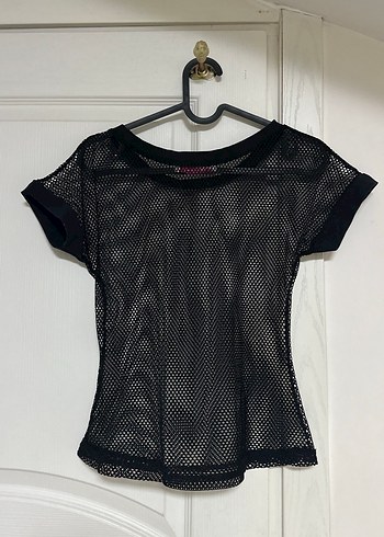 Siyah Dantelli Kısa Kollu Goth Bluz - Görsel 2