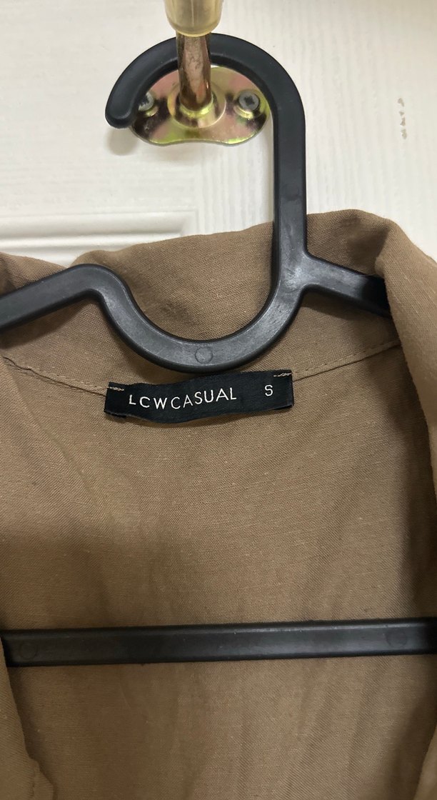 Bej Kadın Keten Kısa Kollu Gömlek - Görsel 2