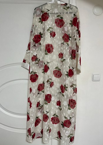 Çiçek Desenli Uzun Bohem Kimono Gecelik - Görsel 3