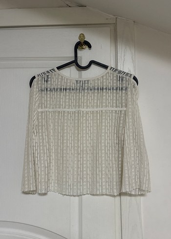 Dantel Detaylı Beyaz Bohem Kadın Bluz - Görsel 4