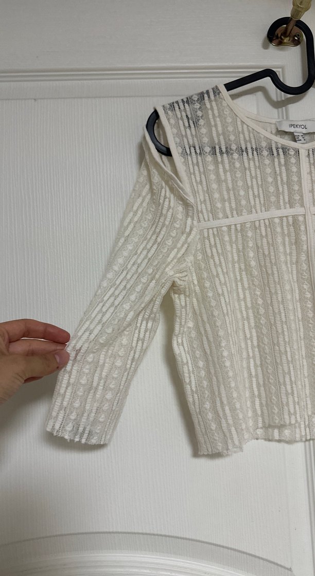 Dantel Detaylı Beyaz Bohem Kadın Bluz - Görsel 2