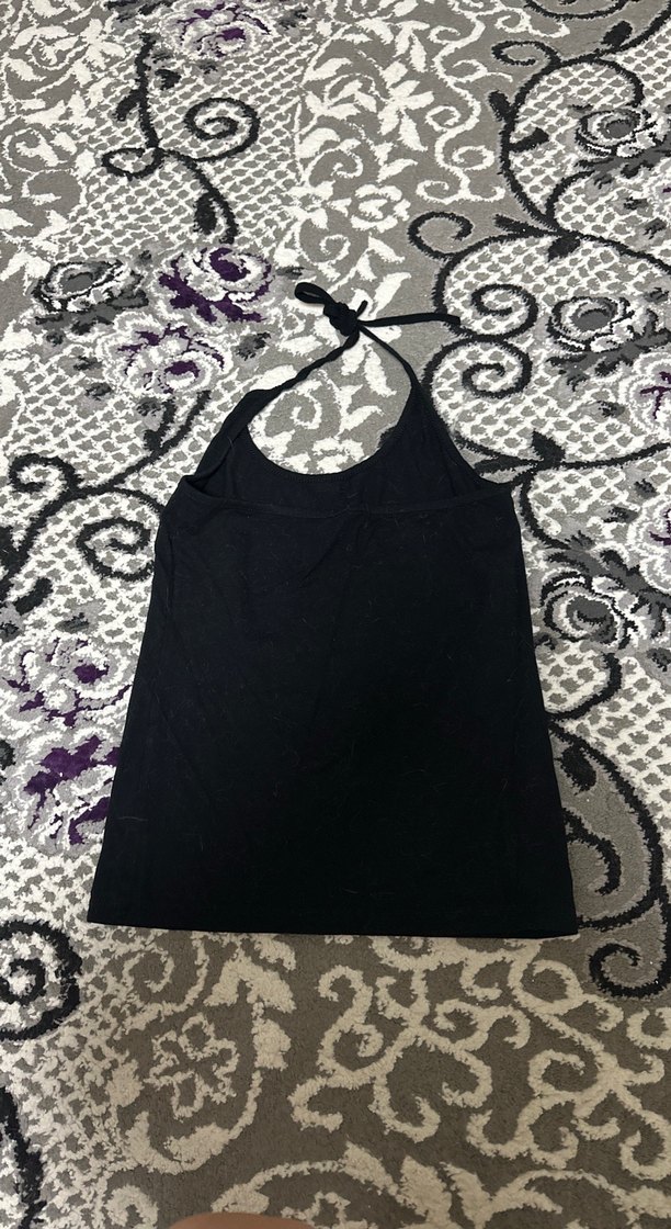 Siyah Boyundan Bağlamalı Kadın Atlet - Görsel 2