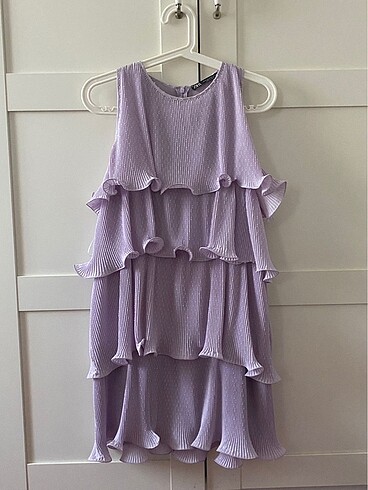 Zara Zara fırfırlı lila kısa elbise