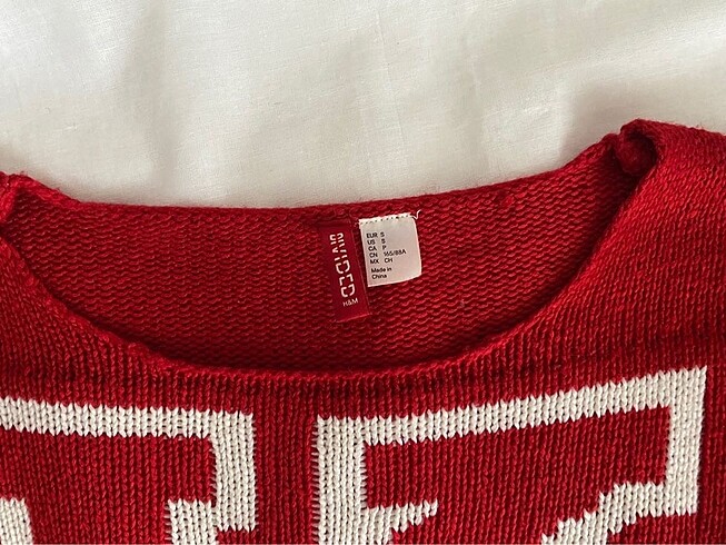 s Beden H&M kırmızı oversize kazak