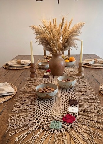 Melsu Tasarım Bohem Çiçekli Runner - Görsel 2